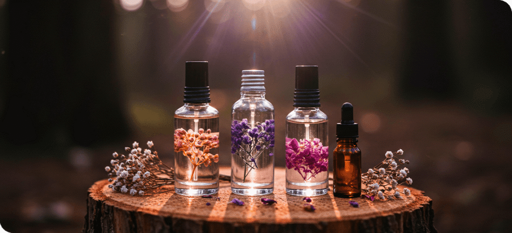Perfumes Veganos Femininos: As Melhores Fragrâncias Éticas de 2025 2 Frascos de perfumes veganos femininos com ingredientes naturais 2025