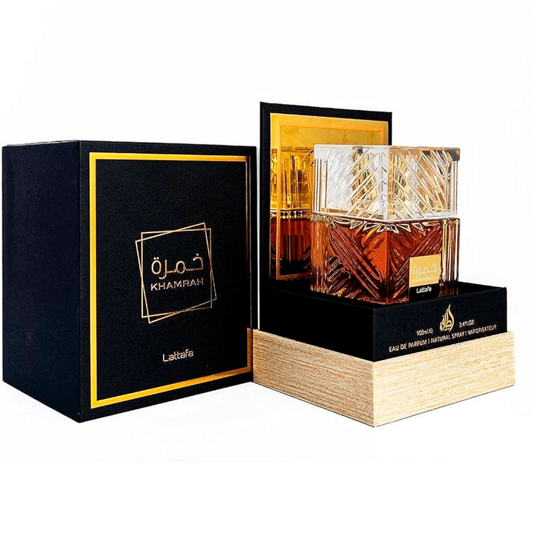 Frasco de Khamrah Qahwa Lattafa Eau de Parfum 100ml