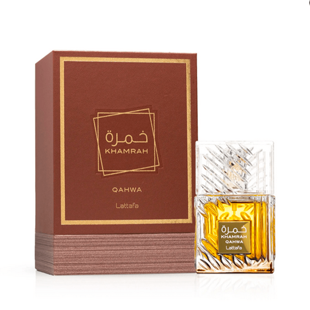 Frasco de Khamrah Qahwa Lattafa Eau de Parfum 100ml
