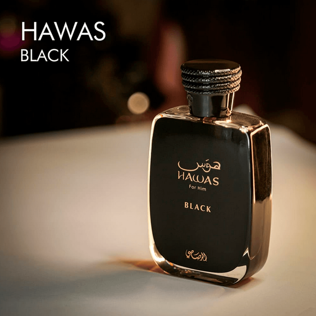 Hawas Black Rasasi Perfume Árabe Masculino Eau de Parfum