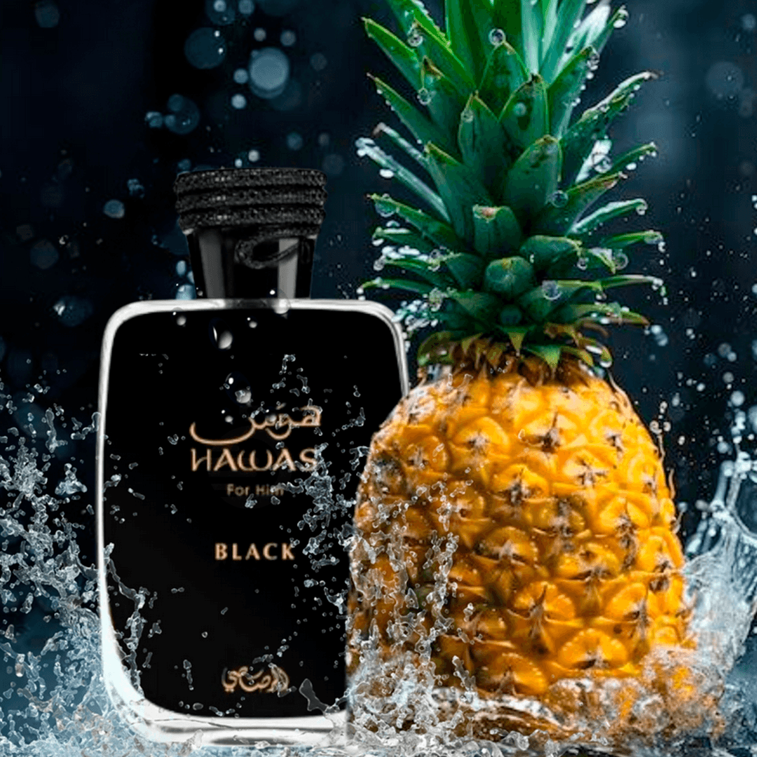 Hawas Black Rasasi Perfume Árabe Masculino Eau de Parfum