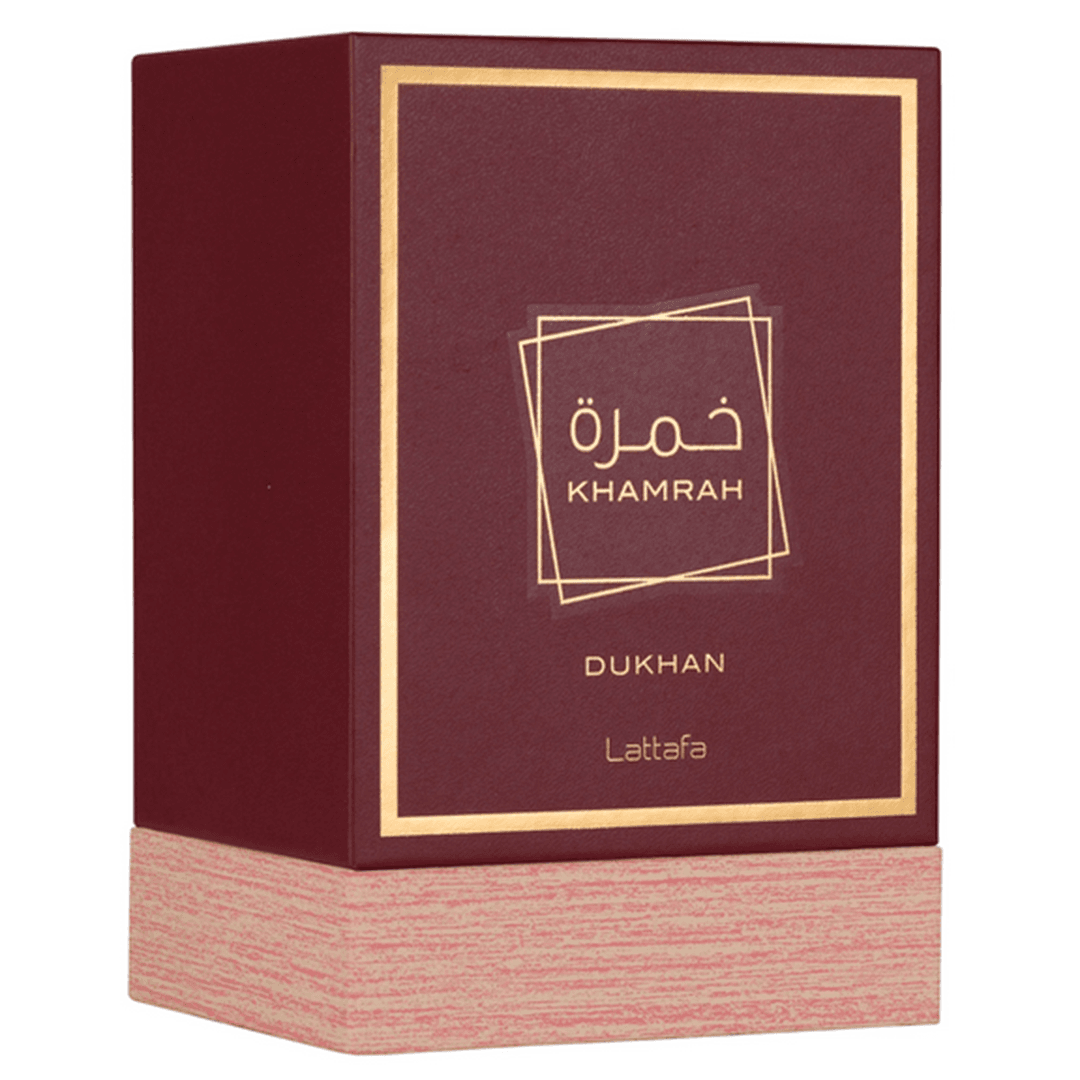 Khamrah Dukhan Lattafa Perfume Árabe Unissex Eau de Parfum